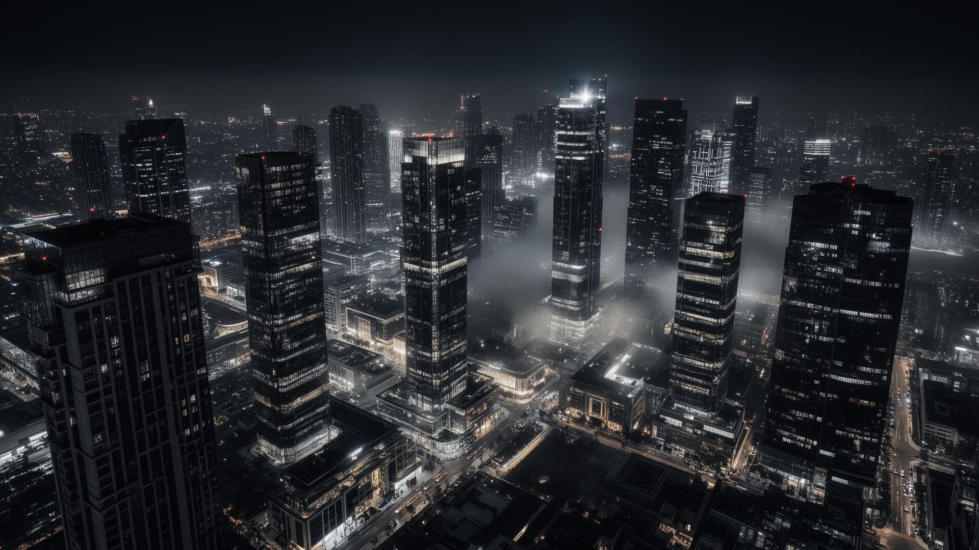 Urbane Skyline bei Nacht — Everett & Monroe Holding